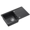Quadron TONY 111 GraniteQ zlewozmywak granitowy black dotted (czarny) 1-komorowy z/o (78x45x18,5), z syfonem i zaślepką stal szlachetna HTO7845CZK